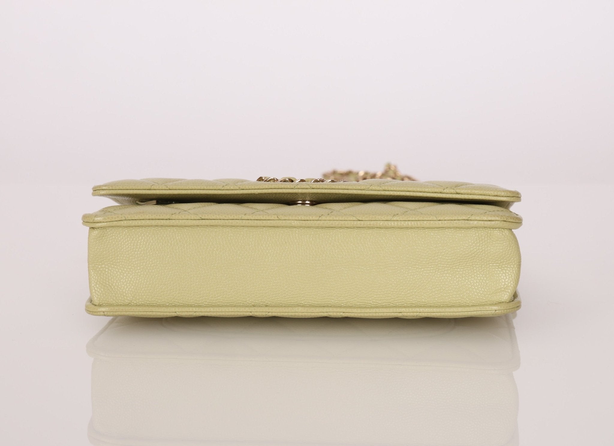 Chanel 2020 Caviar New Wave Pistachio Wallet on Chain - FashioNica