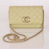 Chanel 2020 Caviar New Wave Pistachio Wallet on Chain - FashioNica