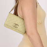 Chanel 2020 Caviar New Wave Pistachio Wallet on Chain - FashioNica