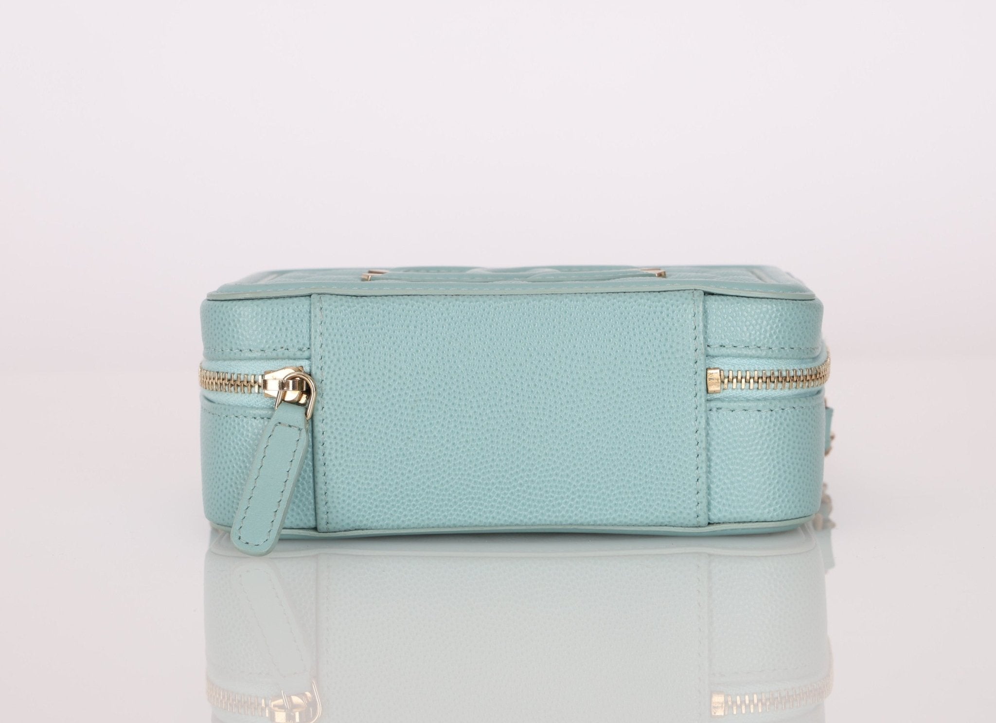 Chanel 2020 Caviar Robin's Egg Mini Filigree Crossbody - FashioNica