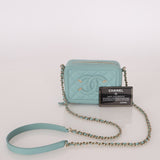 Chanel 2020 Caviar Robin's Egg Mini Filigree Crossbody - FashioNica