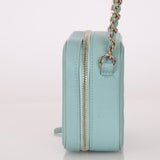 Chanel 2020 Caviar Robin's Egg Mini Filigree Crossbody - FashioNica