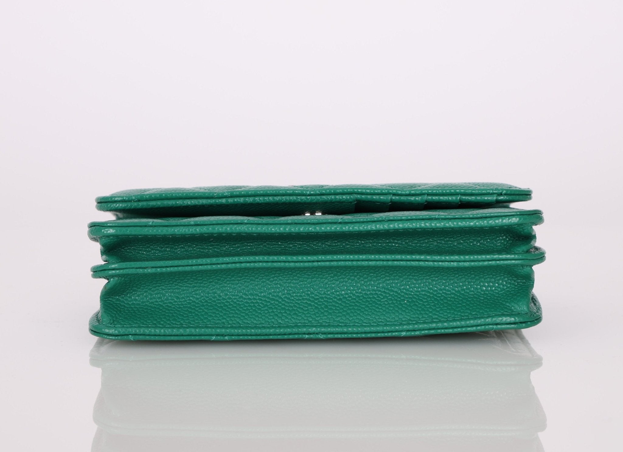 Chanel 2020 Emerald Caviar Mini Wallet on Chain - FashioNica
