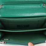 Chanel 2020 Emerald Caviar Mini Wallet on Chain - FashioNica