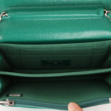 Chanel 2020 Emerald Caviar Mini Wallet on Chain - FashioNica