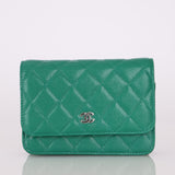 Chanel 2020 Emerald Caviar Mini Wallet on Chain - FashioNica