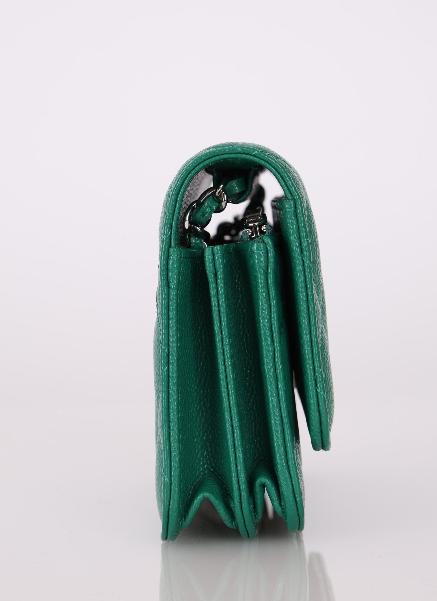 Chanel 2020 Emerald Caviar Mini Wallet on Chain - FashioNica