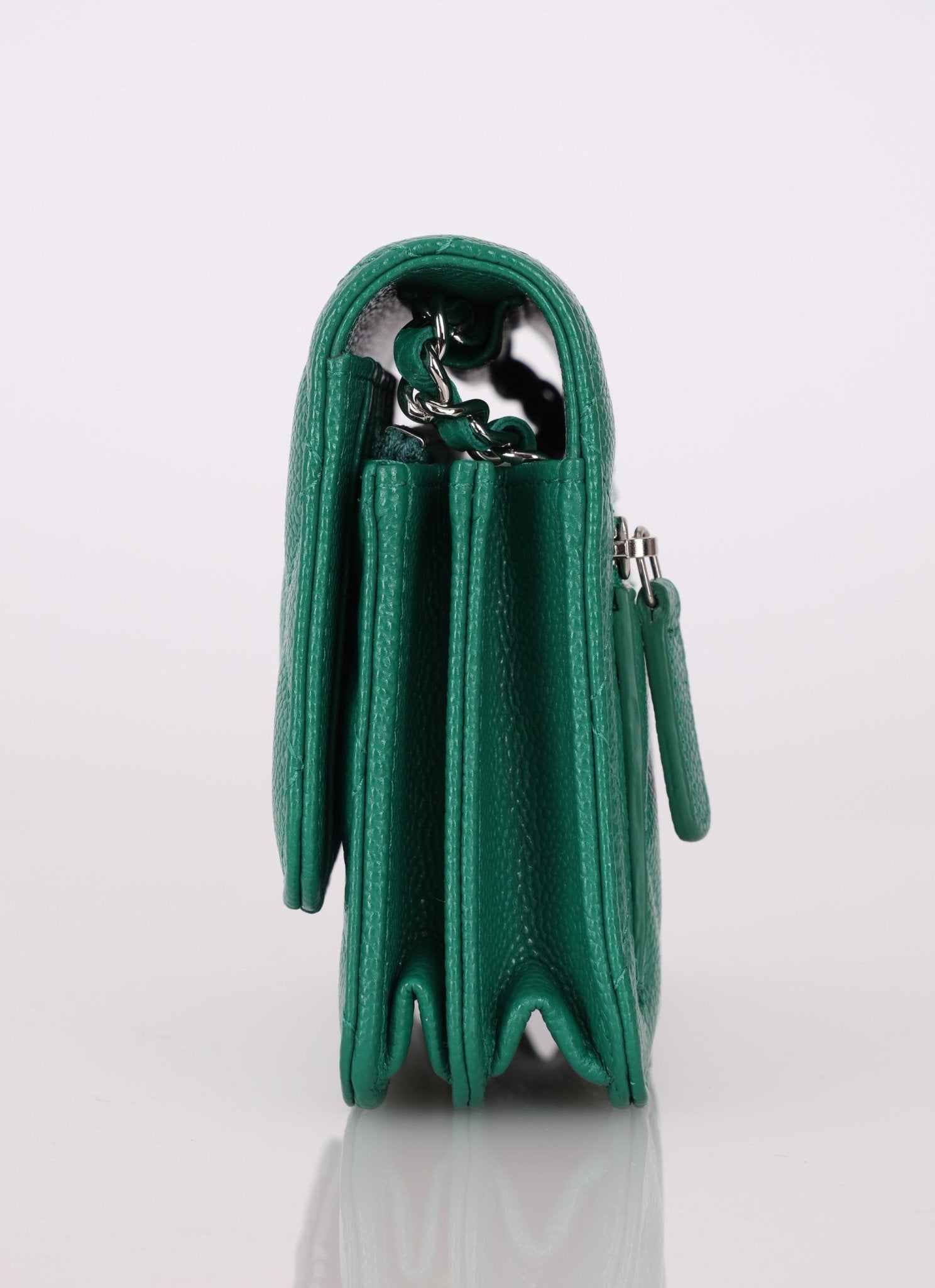 Chanel 2020 Emerald Caviar Mini Wallet on Chain - FashioNica