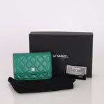 Chanel 2020 Emerald Caviar Mini Wallet on Chain - FashioNica