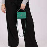 Chanel 2020 Emerald Caviar Mini Wallet on Chain - FashioNica