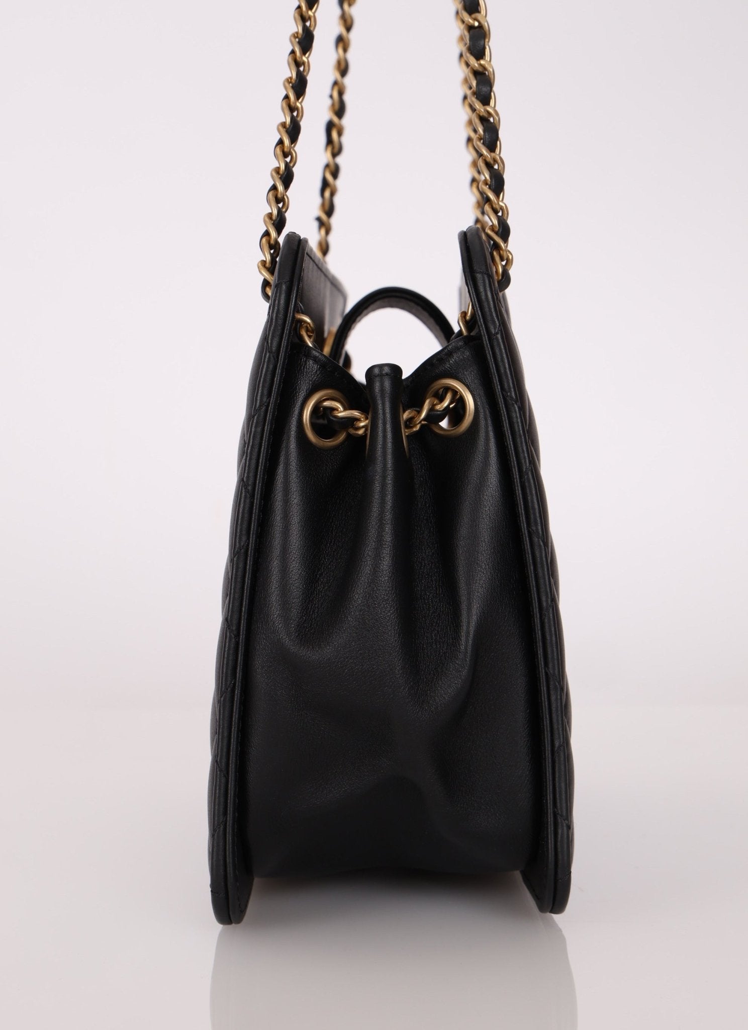 Chanel 2020 Lambskin Chain Logo Tote - FashioNica