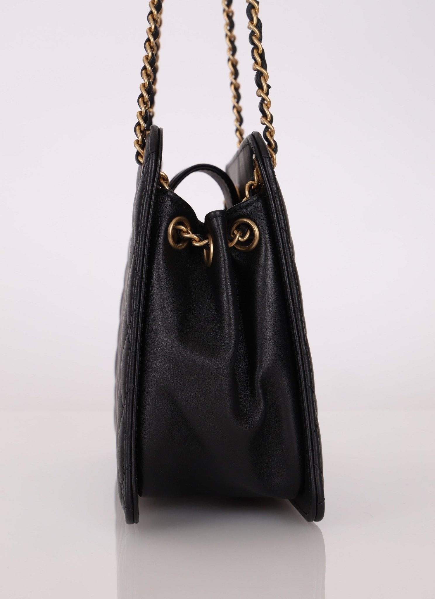Chanel 2020 Lambskin Chain Logo Tote - FashioNica