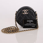 Chanel 2020 Lambskin Crystal Round Clutch on Chain - FashioNica
