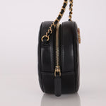 Chanel 2020 Lambskin Crystal Round Clutch on Chain - FashioNica