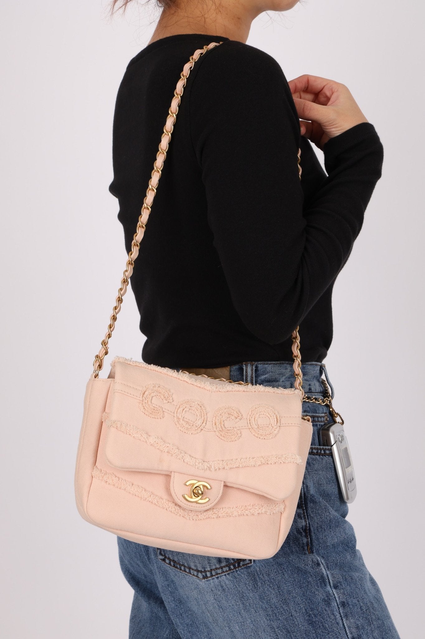 Chanel 2020 Pink Denim Coco Flap Bag - FashioNica