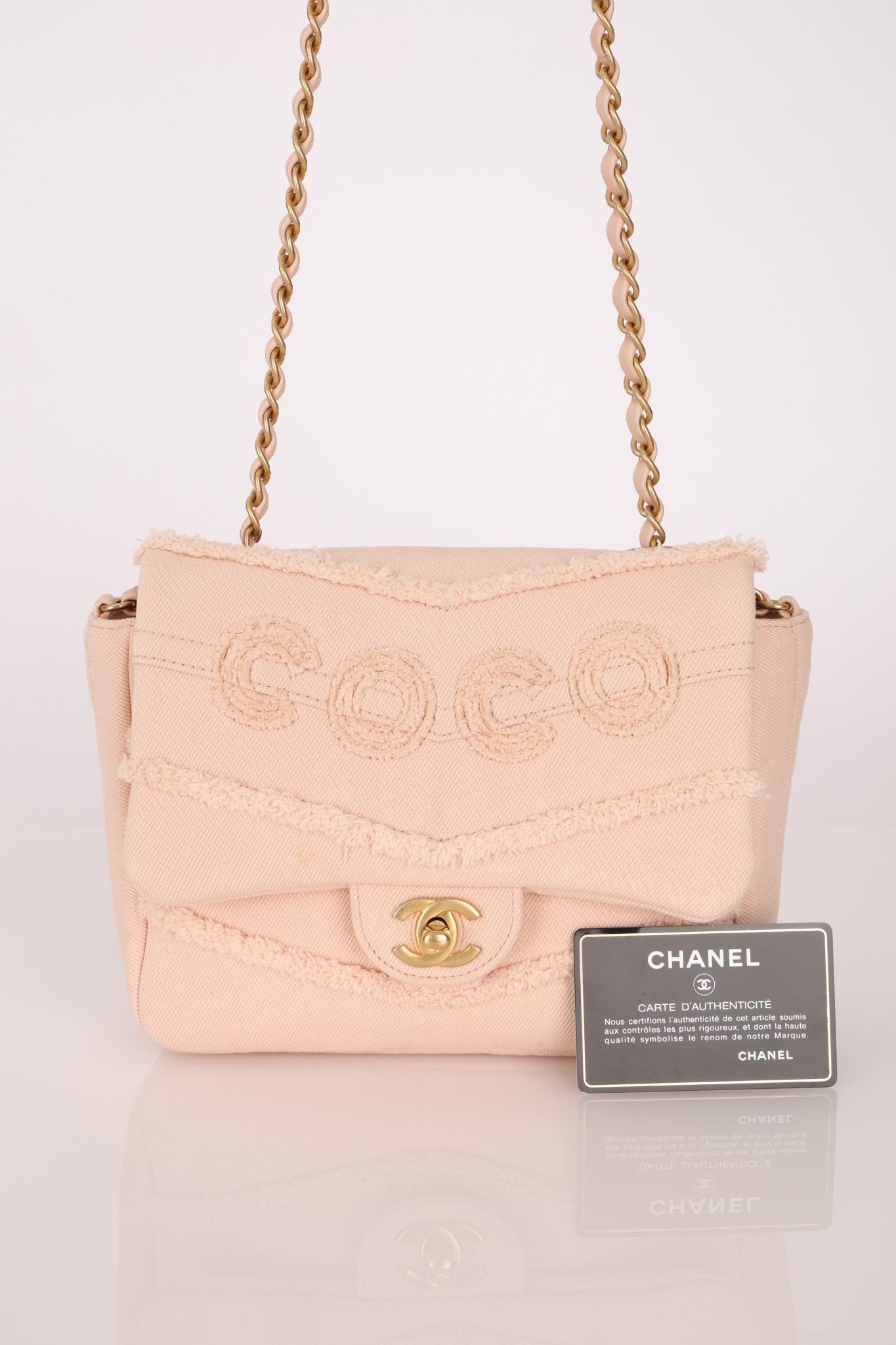 Chanel 2020 Pink Denim Coco Flap Bag - FashioNica