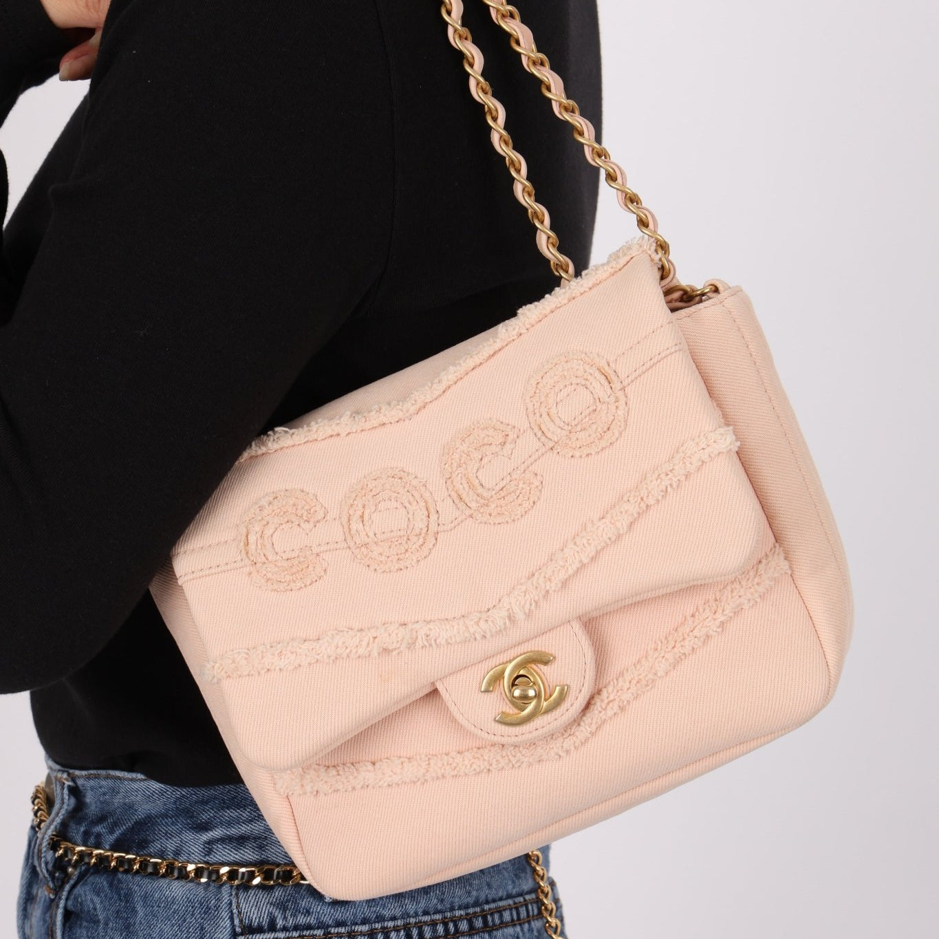 Chanel 2020 Pink Denim Coco Flap Bag - FashioNica