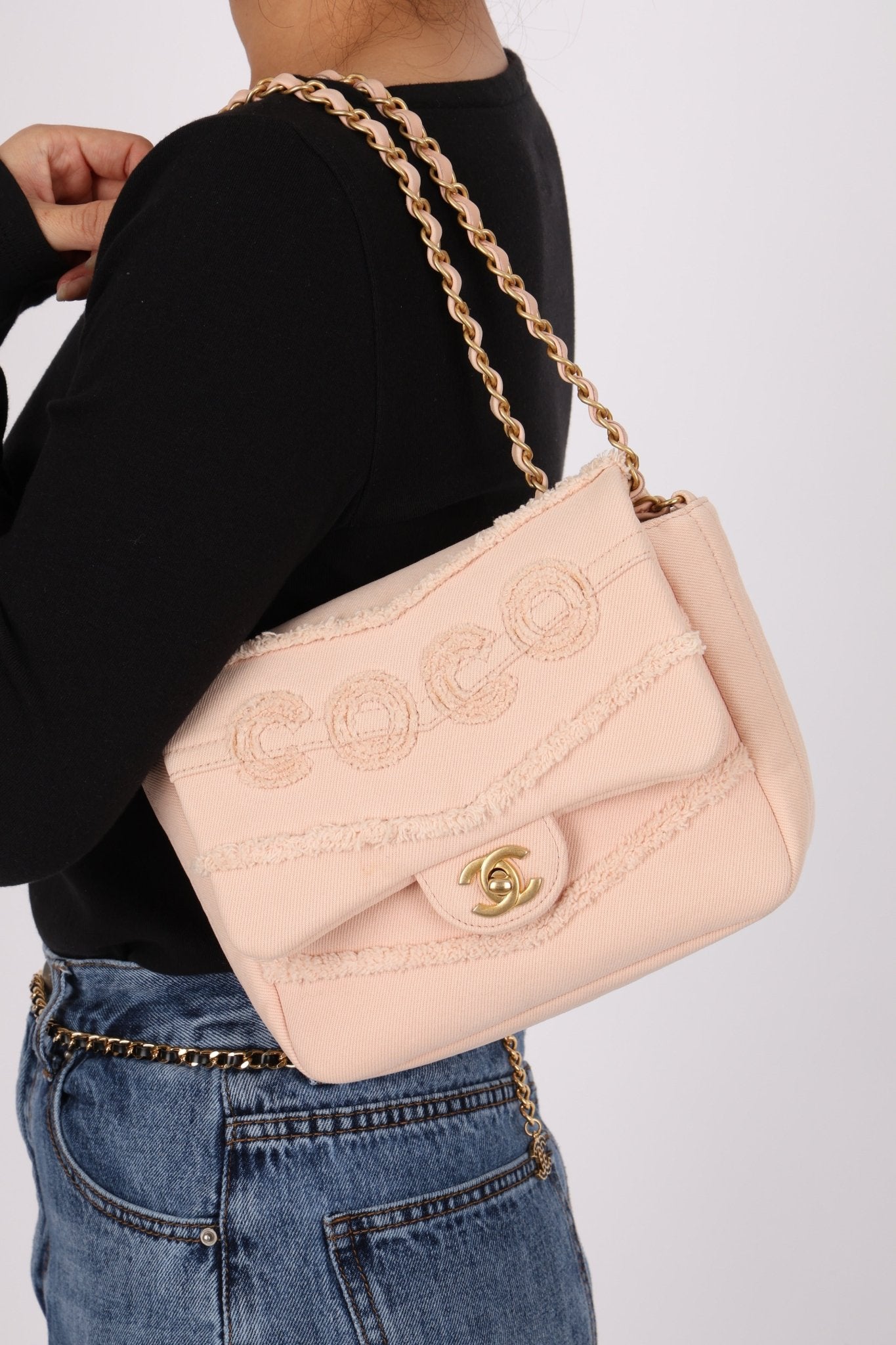 Chanel 2020 Pink Denim Coco Flap Bag - FashioNica