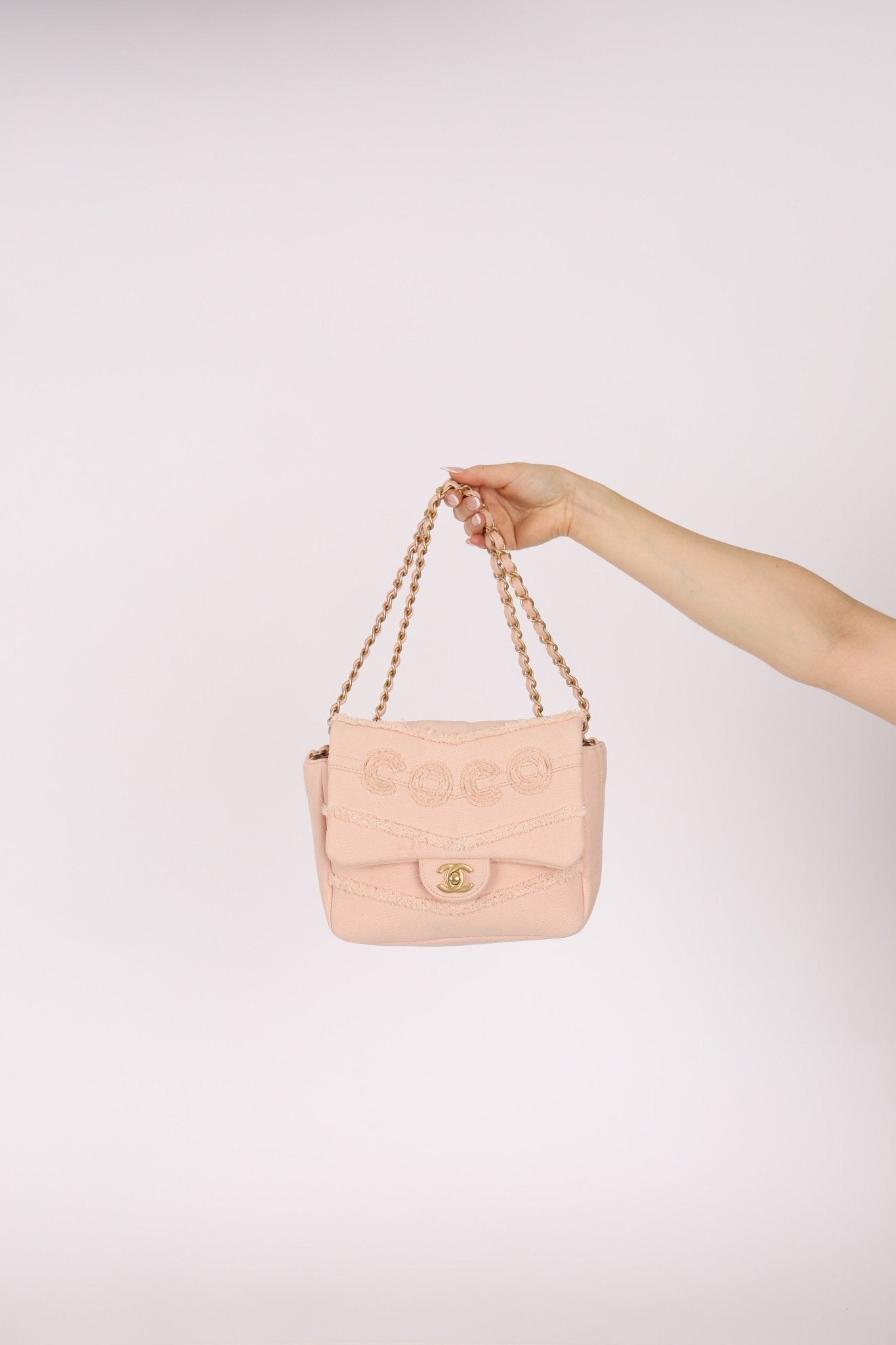 Chanel 2020 Pink Denim Coco Flap Bag - FashioNica
