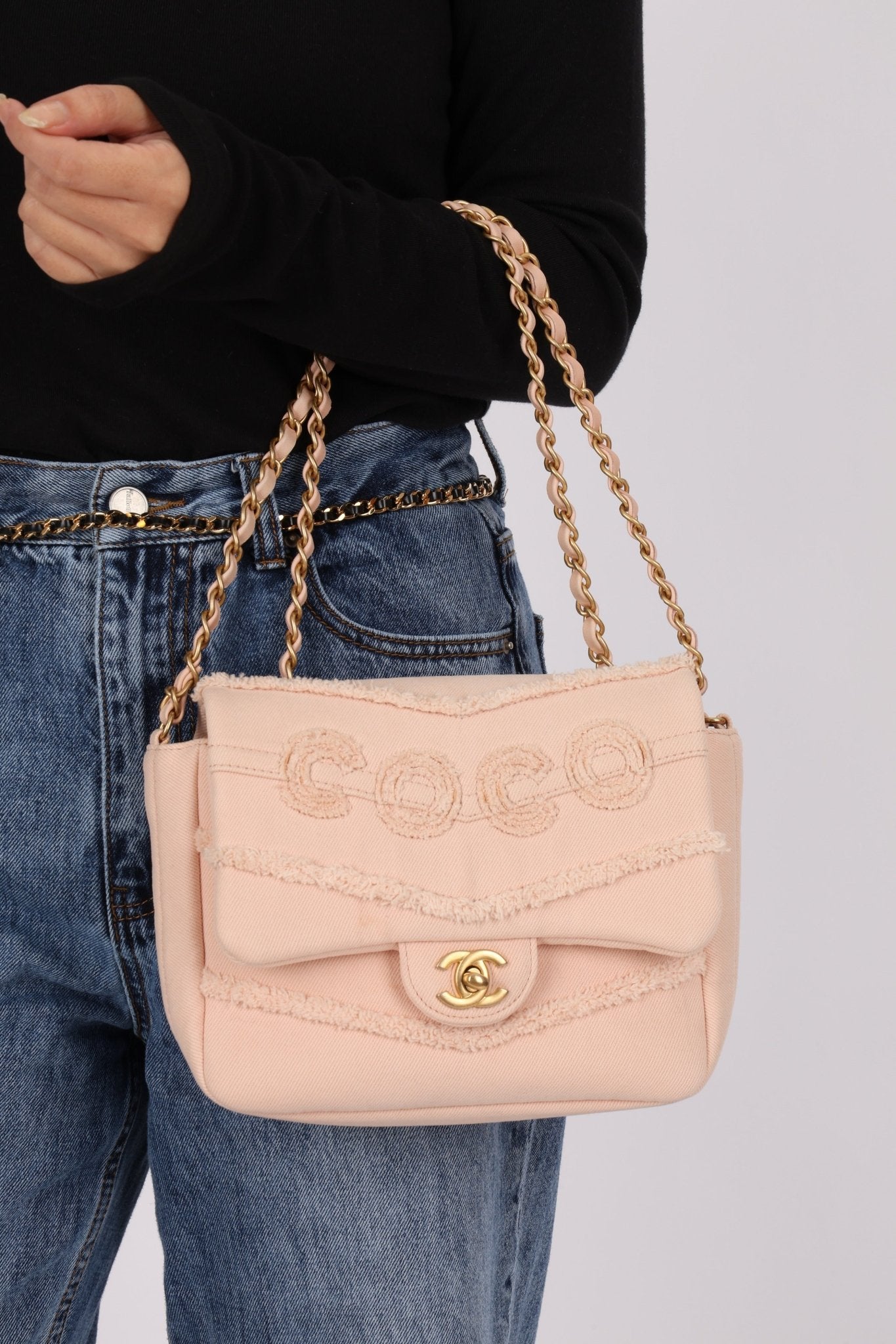 Chanel 2020 Pink Denim Coco Flap Bag - FashioNica