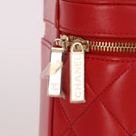 Chanel 2020 Red Lambskin Trendy CC Top Handle Vanity w/ Strap - FashioNica