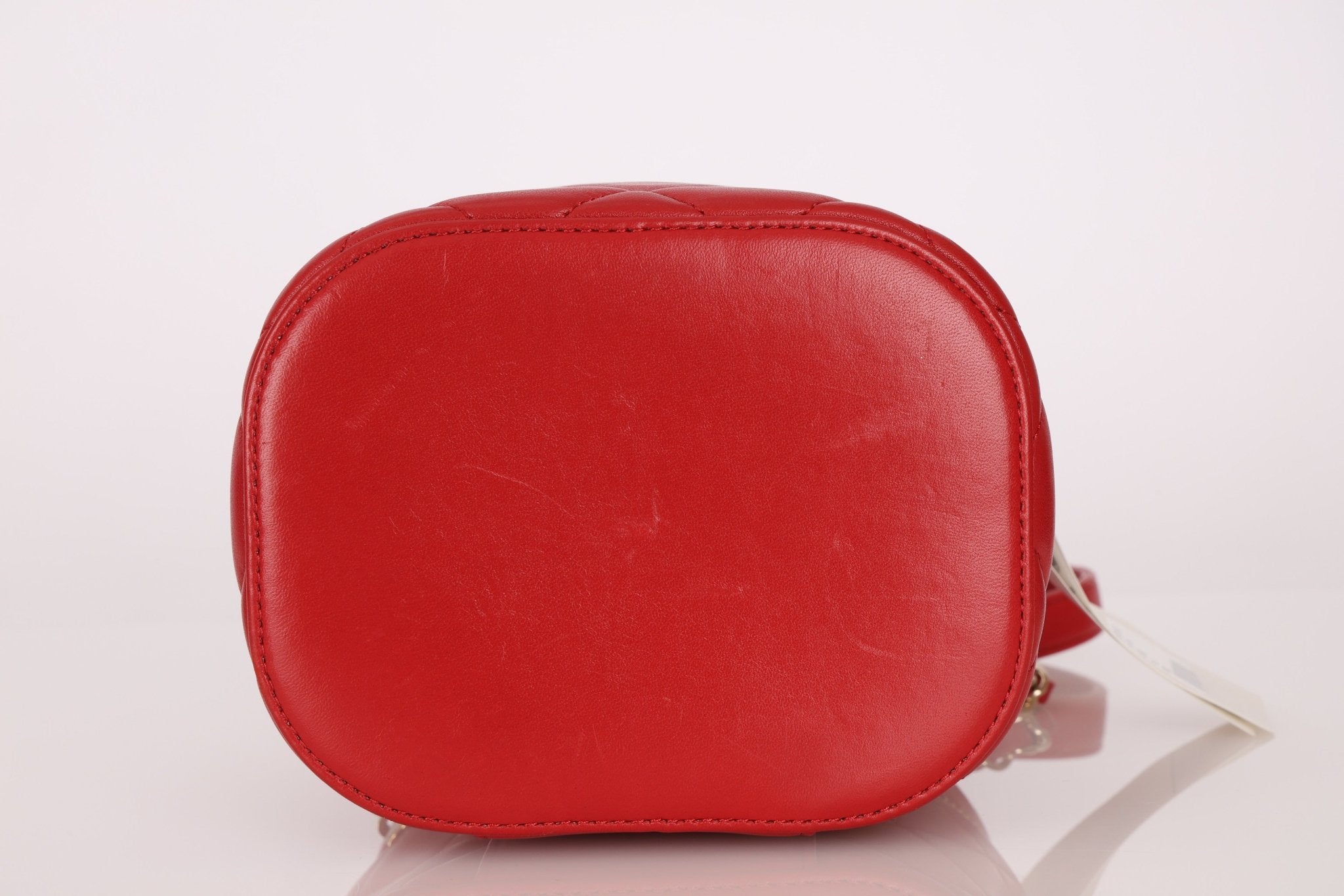 Chanel 2020 Red Lambskin Trendy CC Top Handle Vanity w/ Strap - FashioNica