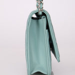 Chanel 2020 Robin's Egg Blue Calfskin Wildstitch Wallet on Chain - FashioNica