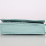 Chanel 2020 Robin's Egg Blue Calfskin Wildstitch Wallet on Chain - FashioNica