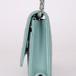 Chanel 2020 Robin's Egg Blue Calfskin Wildstitch Wallet on Chain - FashioNica