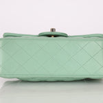 Chanel 2020 Seafoam Green Lambskin Mini Rectangular Flap - FashioNica