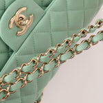 Chanel 2020 Seafoam Green Lambskin Mini Rectangular Flap - FashioNica