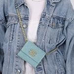 Chanel 2021 19 Denim Card Holder on Chain - FashioNica