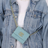Chanel 2021 19 Denim Card Holder on Chain - FashioNica