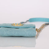 Chanel 2021 19 Denim Card Holder on Chain - FashioNica