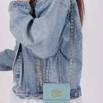 Chanel 2021 19 Denim Card Holder on Chain - FashioNica
