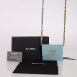 Chanel 2021 19 Denim Card Holder on Chain - FashioNica