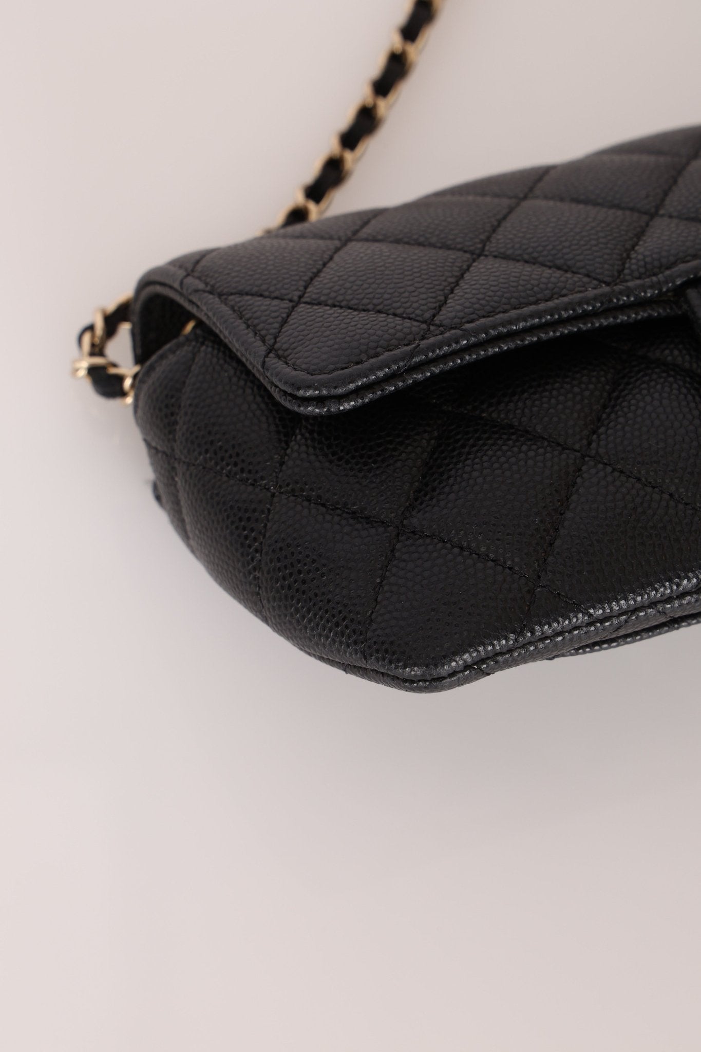 Chanel 2021 Black Caviar Sunglasses Case on Chain - FashioNica