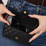 Chanel 2021 Black Caviar Sunglasses Case on Chain - FashioNica