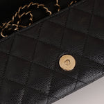 Chanel 2021 Black Caviar Sunglasses Case on Chain - FashioNica