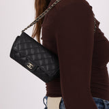 Chanel 2021 Black Caviar Sunglasses Case on Chain - FashioNica