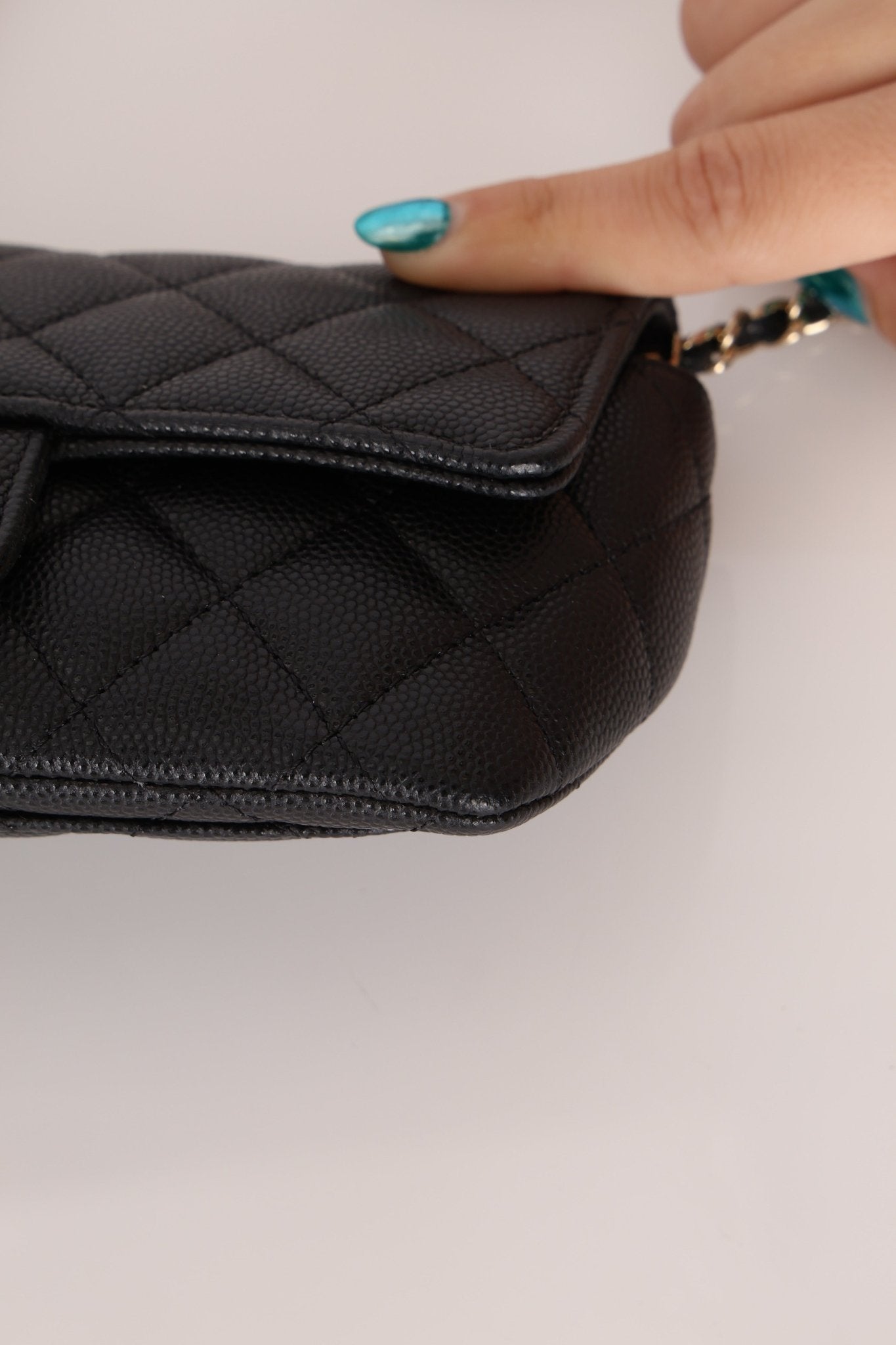 Chanel 2021 Black Caviar Sunglasses Case on Chain - FashioNica