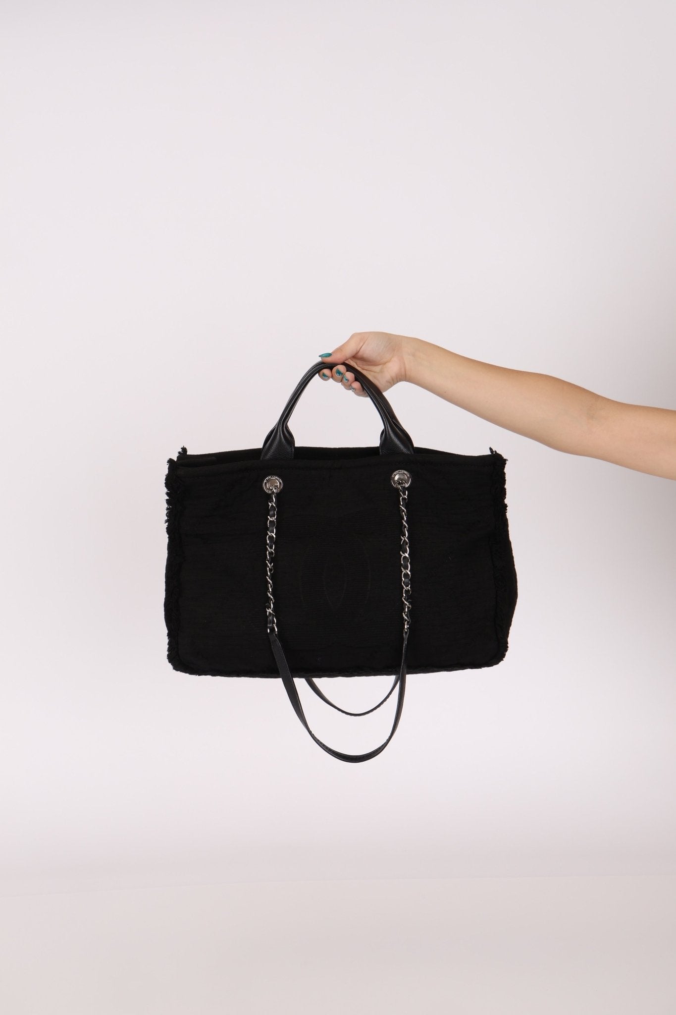 Chanel 2021 Black Double Face Medium Deauville Tote - FashioNica