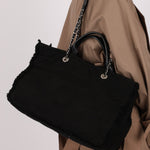 Chanel 2021 Black Double Face Medium Deauville Tote - FashioNica