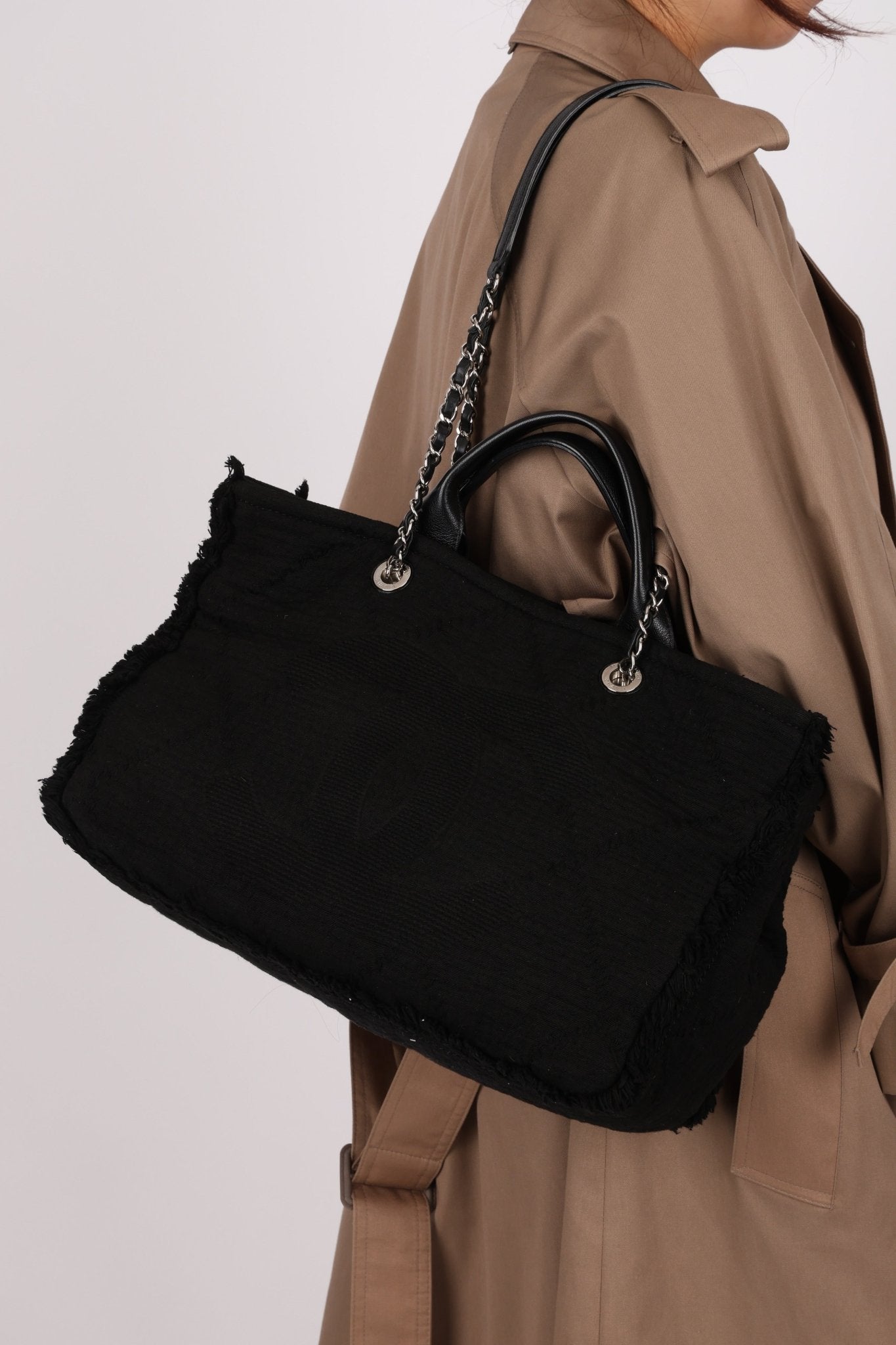 Chanel 2021 Black Double Face Medium Deauville Tote - FashioNica