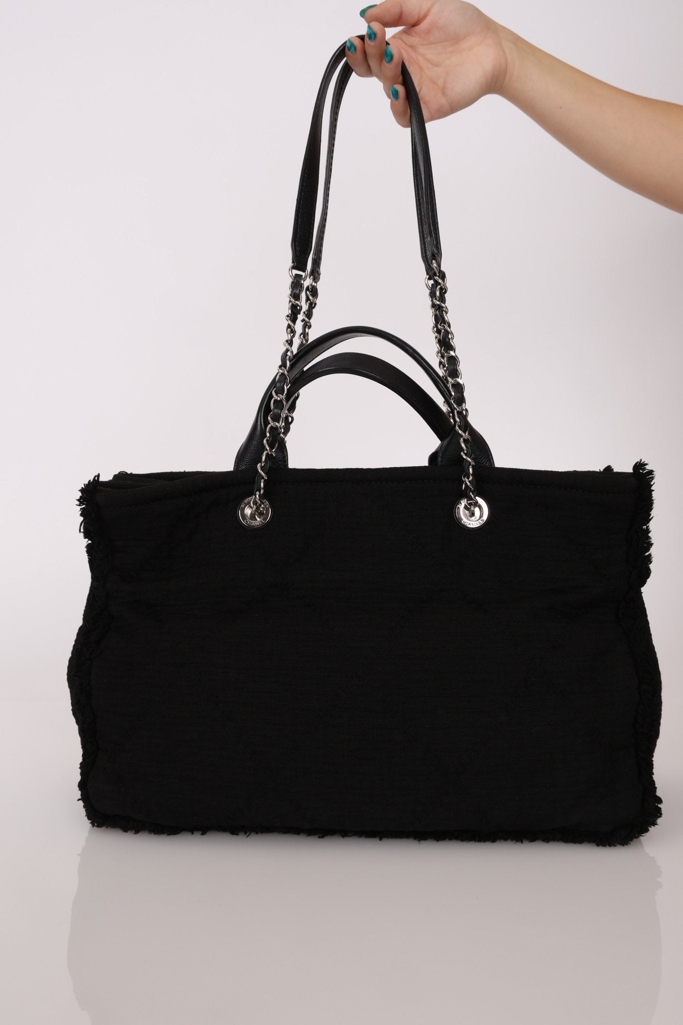 Chanel 2021 Black Double Face Medium Deauville Tote - FashioNica
