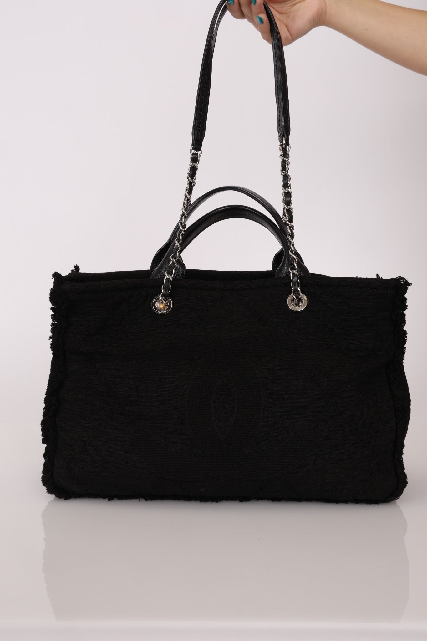 Chanel 2021 Black Double Face Medium Deauville Tote - FashioNica