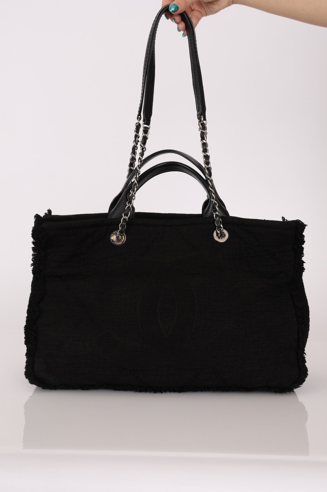 Chanel 2021 Black Double Face Medium Deauville Tote - FashioNica