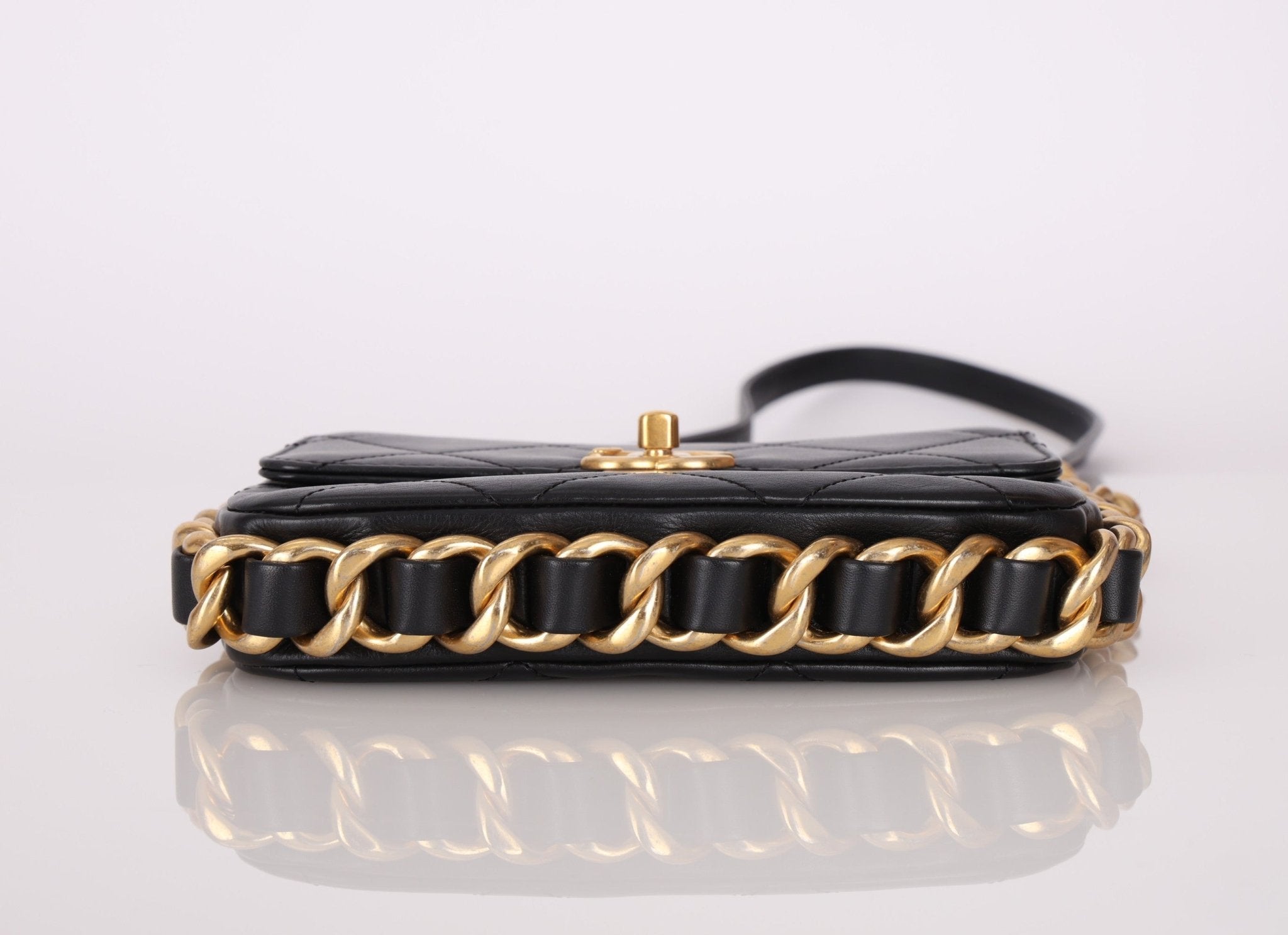 Chanel 2021 Calfskin Chain Around Square Crossbody - FashioNica