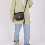 Chanel 2021 Calfskin Chain Around Square Crossbody - FashioNica