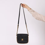 Chanel 2021 Calfskin Chain Around Square Crossbody - FashioNica
